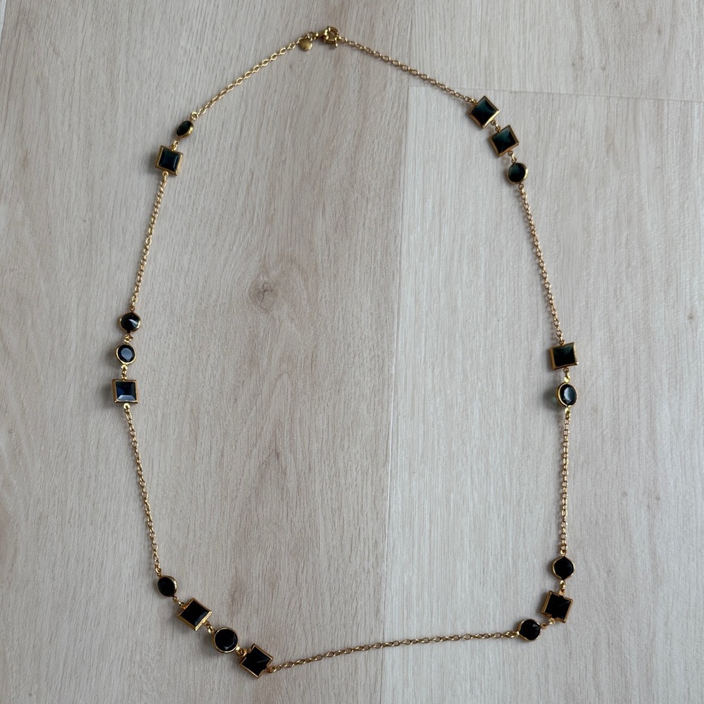 J. Crew Gold and Black Geometric Necklace